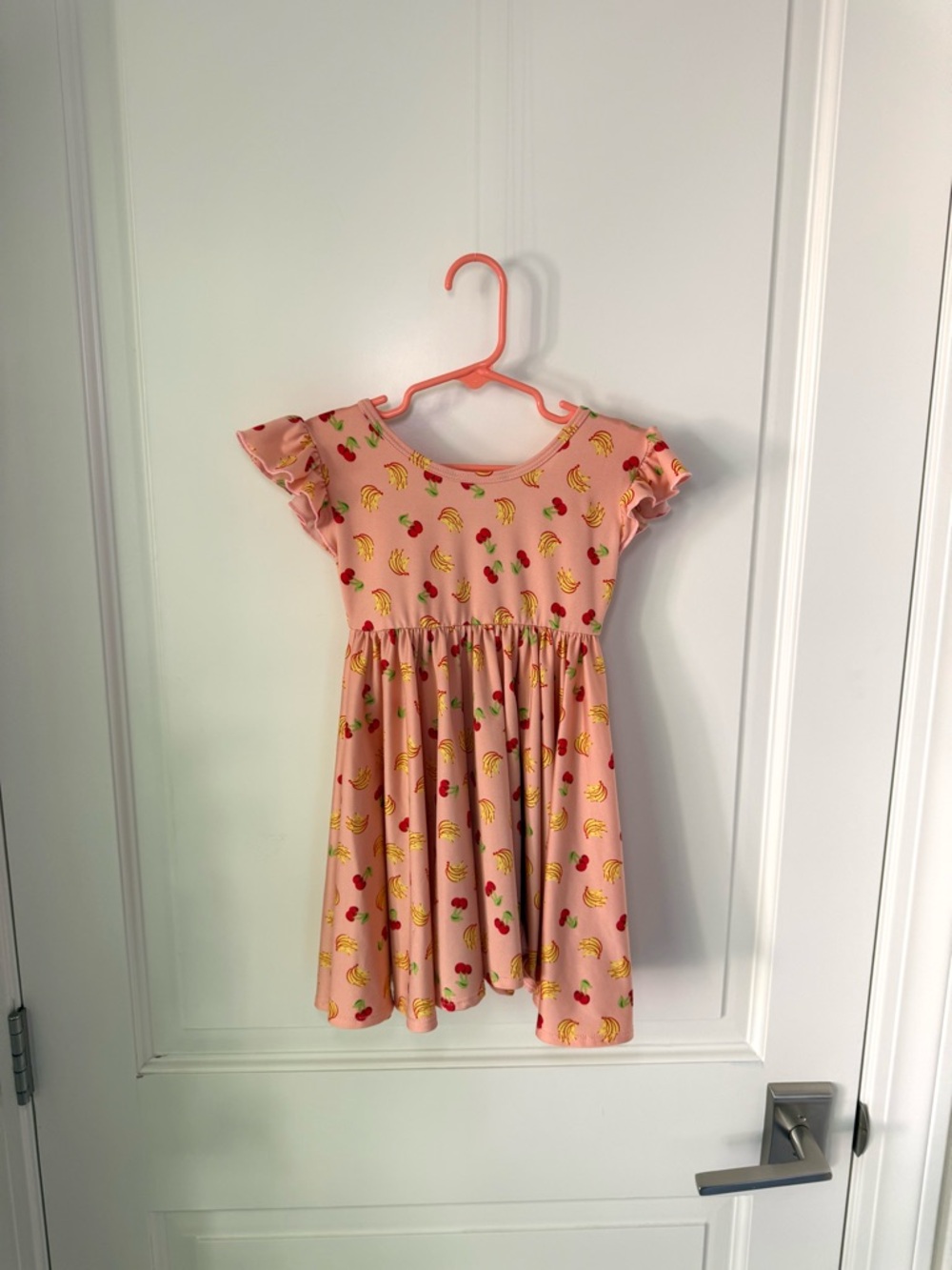 DotDotSmile Bananas Cherry Twirl Dress size 2T Ruffle sleeves